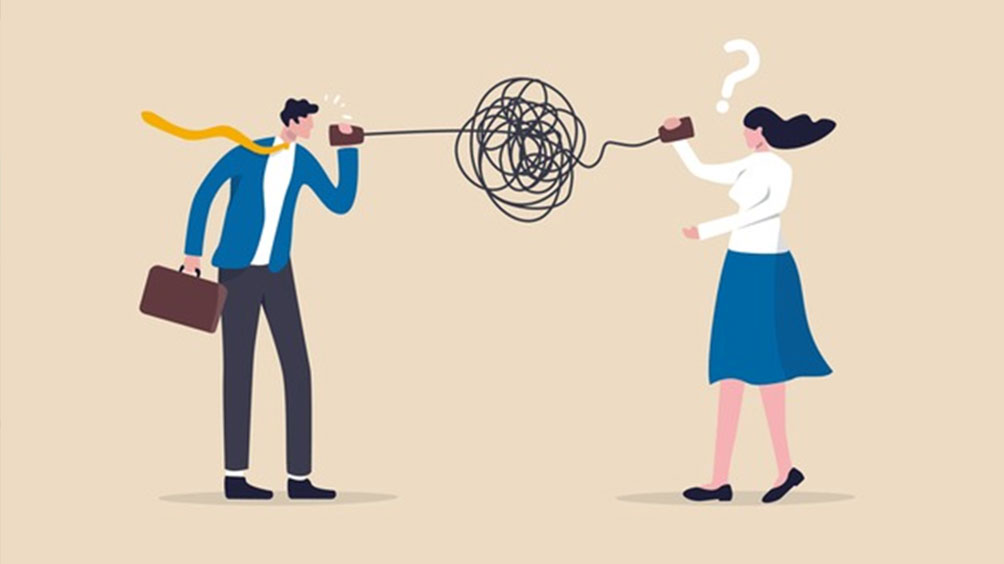 2 personer prøver at kommunikere